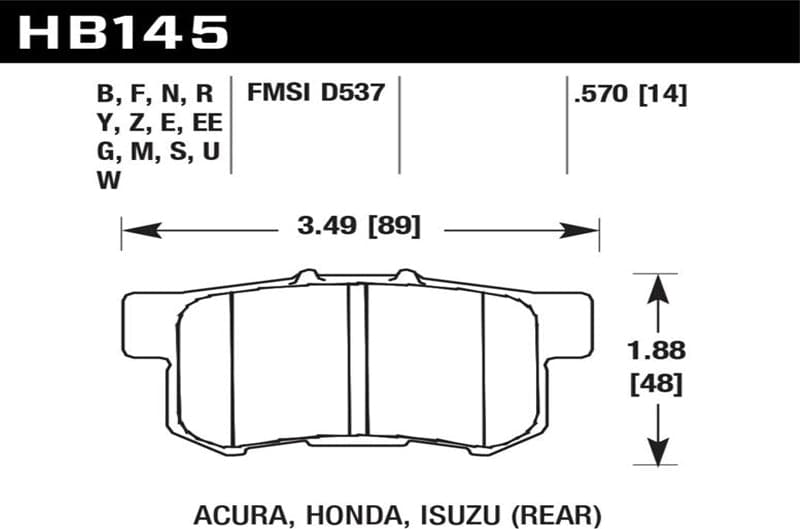 Hawk Performance DTC-70 Race Rear Brake Pads