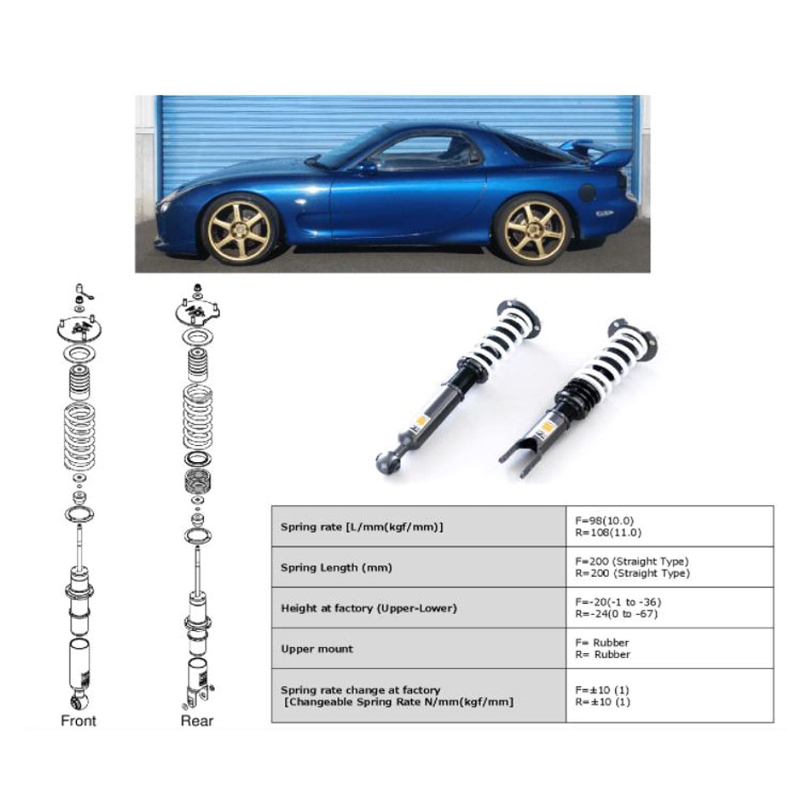 HKS HIPERMAX S FD3S Full Kit for 1993-1995 MAZDA RX-7 (hks80300 