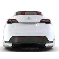 Rally Armor 20-21 Tesla Model Y UR White Mud Flap with Black Logo