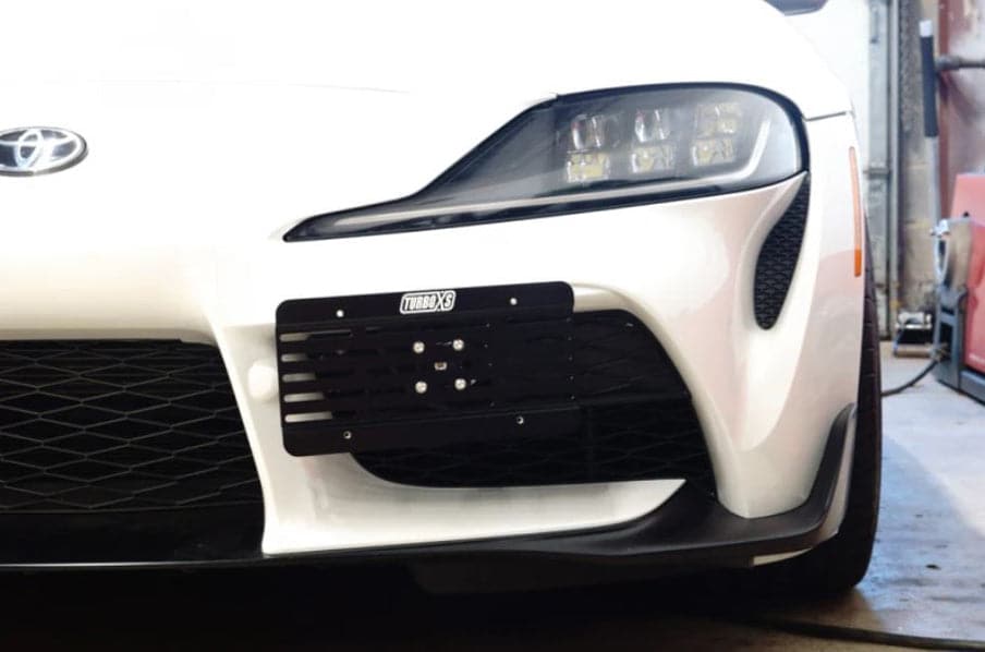 Towtag License Plate Relocation Kit Installed in Toyota Supra A90