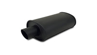 Vibrant StreetPower FLAT BLACK Oval Muffler with Single 3in Outlet - 2.5in inlet I.D.