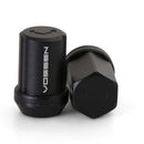 Tuerca de seguridad Vossen de 35 mm, 14 x 1,5, hexagonal de 19 mm, asiento cónico, negro (juego de 4)