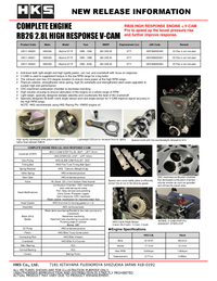 MOTOR COMPLETO HKS RB26 2.8L HR V-CAM - Nissan GTR R34