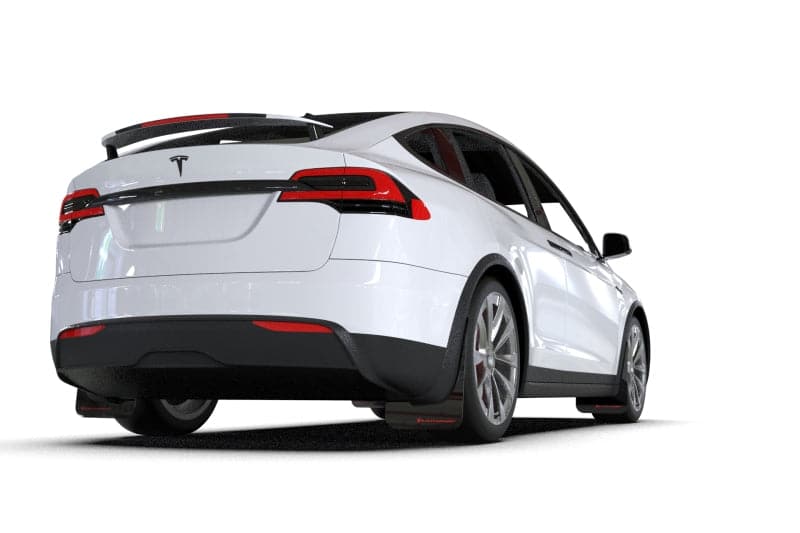 Rally Armor 2022+ Tesla Model X Black UR Mud Flap w/ Red Logo