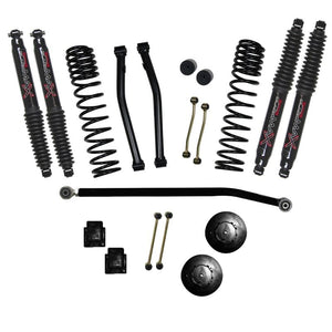 Kit de elevación de suspensión Skyjacker 3.5 pulg. Der. 2 pulg. Rr con amortiguadores Black Max 2020 Jeep Gladiator JT - Rubicon
