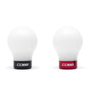 Cobb Subaru's 6-Speed Weighted COBB Knob - White (Incl. Both Red + Blk Collars)