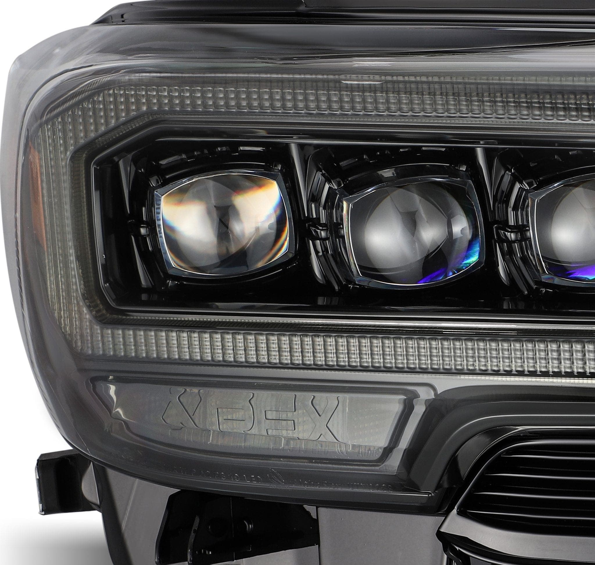 AlphaRex 16-21 Toyota Tacoma NOVA LED Projector Headlight Plank Style Alpha Black w/Activation Light