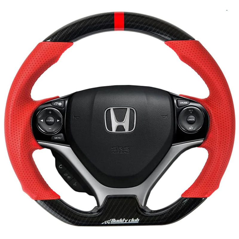 Buddy Club 2012-2015 Civic Time Attack Sport Steering Wheel w Carbon Accent