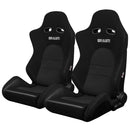 Braum Racing Advan Series Sport Seats in Black Cloth w. Alcantara Inserts