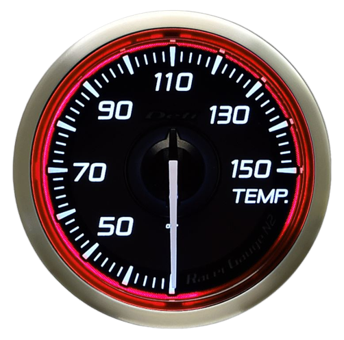 DEFI Racer Temp Gauge N2 52mm SI 30-150 Deg C Red