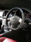 DAMD D-Shape Blue Carbon x Blue Stitch Steering Wheel - 05-07 WRX/ STi, 04-06 Legacy/ Outback, 03-08 Forester