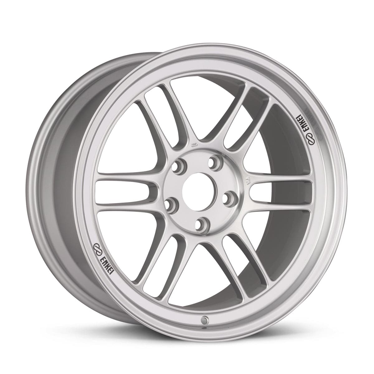 18x8.5 Enkei RPF1 5x114.3 30mm Offset 73mm Bore Silver Wheel Evo 8 & 9 / 350Z / G35