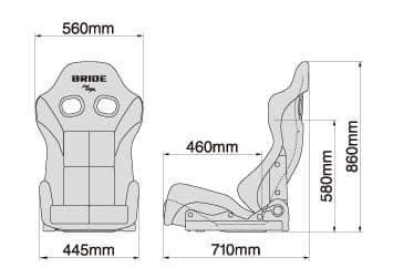 BRIDE Stradia III FRP Seat w standard cushion — Black Logo Edition