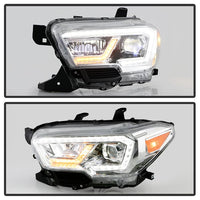 xTune Toyota Tacoma 16-19 SR & SR5 Model LED DRL Projector Headlights- Chrome PRO-JH-TTA16-FLED-SR-C