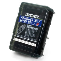 Rays Black 14x1.50 Formula FN-II Juego de tuercas de seguridad 20 orejetas especiales con. Gorra roja