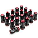 Rays Black 14x1.50 Formula FN-II Juego de tuercas de seguridad 20 orejetas especiales con. Gorra roja