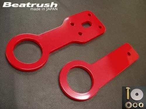 Beatrush Front and Rear Red Tow Hook Set for 1989-2005 Miata (NA/NB)