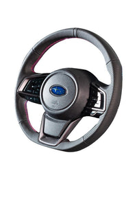 DAMD Red Stitch D-Shape Steering Wheel - 2020+ Legacy/ Outback, 2018+ Crosstrek, 2019+ Forester
