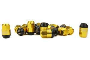 Kics Leggdura Racing 2-Piece 35mm Lugnuts and Locks in Gold | 12x1.25 (CL3513A)