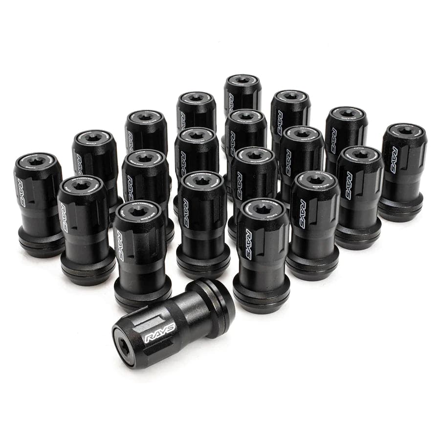 Rays Black 14x1.50 Formula FN-II Lug Nut Set 20 Special Lugs w. Black Cap
