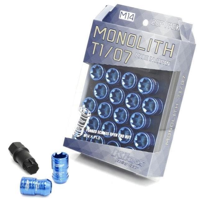 Project Kics Monolith T1/07 Lug Nut Set Blue 14x1.5 | 2017+ Civic Type R (WMN04U)