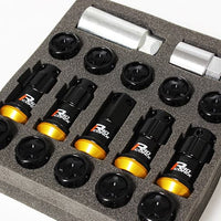 Kics R40 iCONIX M14 Lug Nuts & Locks - 14x1.5 in Black w. Black Caps (RIA14KK BK)