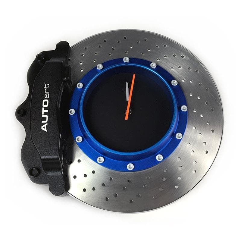 AUTOart Brake Assembly Wall Clock with Black Caliper Blue Rotor