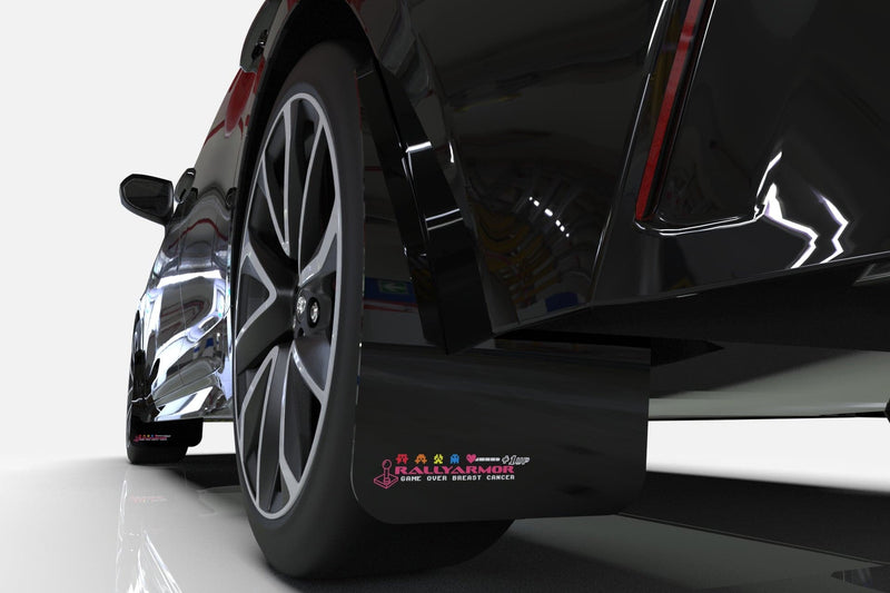 Rally Armor 2022 Honda Civic/Civic Si/Sport (Hatch/Sedan) Guardabarros negro con logotipo BCE (MF90-BCE22-BLK/PK)