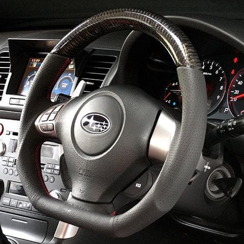 DAMD SS358-DL D-Shape Carbon Steering Wheel w. Red Stitch