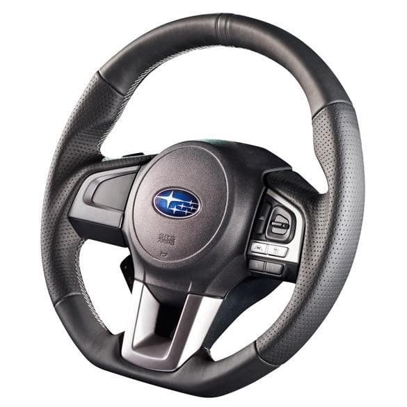 Damd Gray Stitch D-Shape Steering Wheel - Legacy/ Outback, Forester, Crosstrek 2015+
