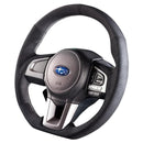Damd Grey Stitch D-Shape Suede Steering Wheel - Legacy/ Outback, Forester, Crosstrek 2015+