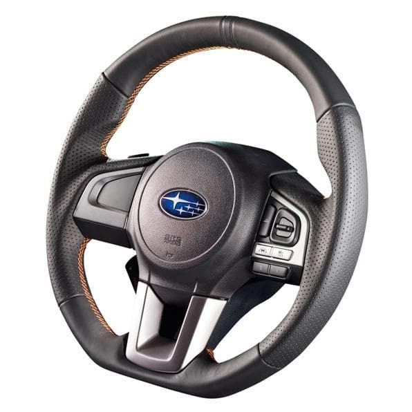 Damd Orange Stitch D-Shape Steering Wheel - Legacy/ Outback, Forester, Crosstrek 2015+