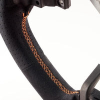 Damd Orange Stitch D-Shape Suede Steering Wheel - Legacy/ Outback, Forester, Crosstrek 2015+