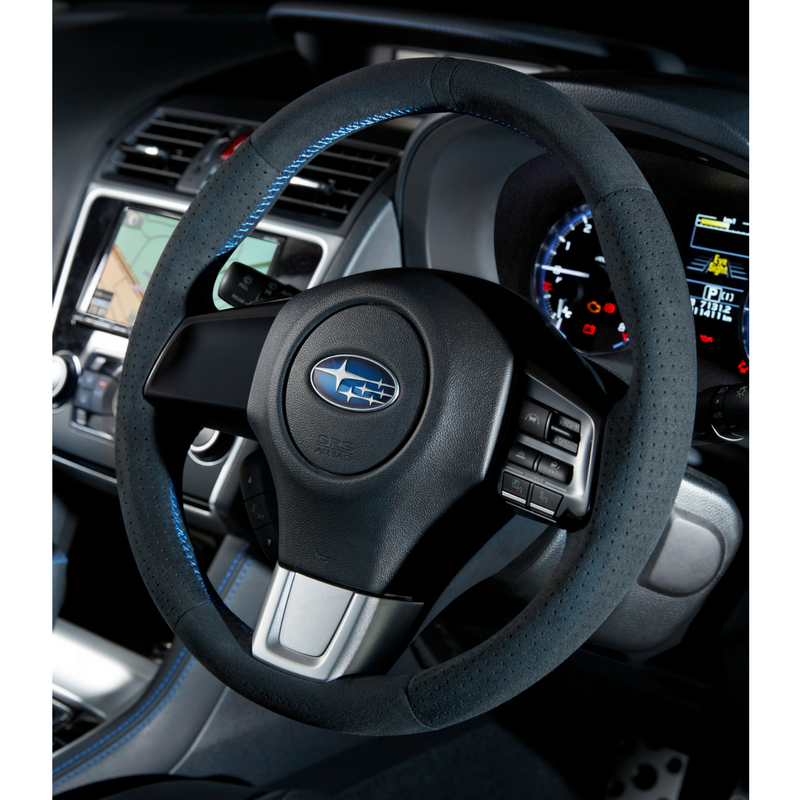 DAMD Suede Blue-Stitch O-Shape Steering Wheel for Subaru 2015 WRX & STi