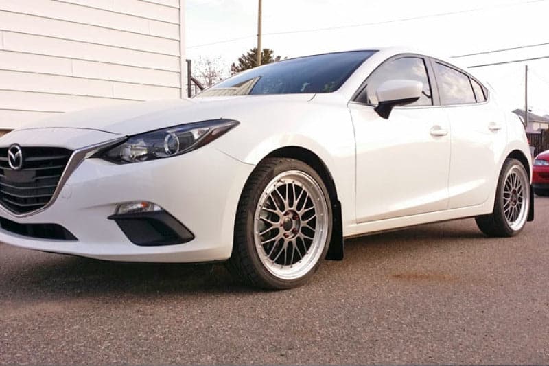 Rally Armor 2014+ Mazda3/Mazdaspeed3 UR Black Mud Flap w/ White Logo