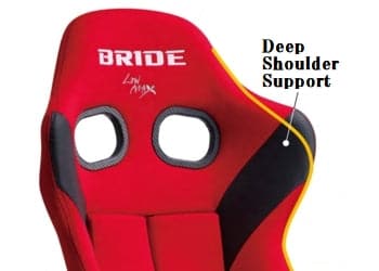 Bride Red GIAS III Reclinable Carbon Bucket Seat w. Low Cushion
