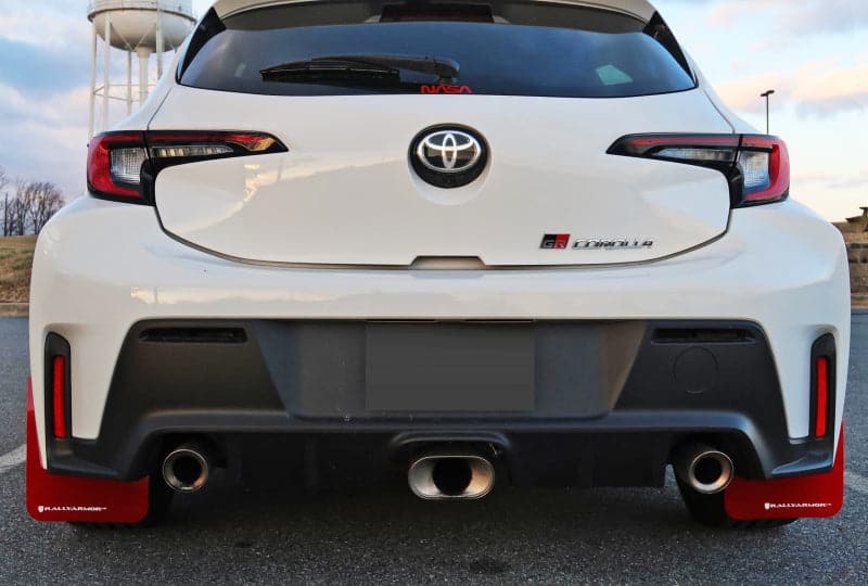 Rally Armor 2023+ Toyota GR Corolla Red UR Mud Flap w/ White Logo