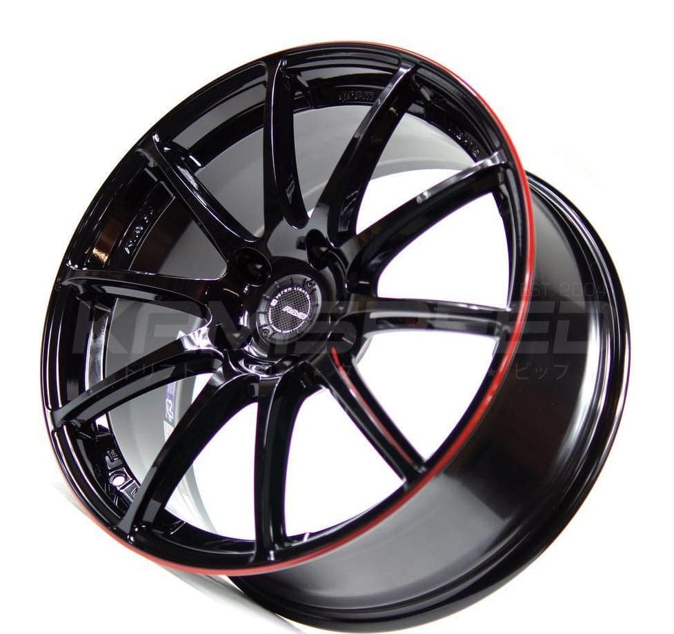 GramLight 57Transcend Límite REV 19x8.5 +45 5-120 | Detalles en negro brillante y rojo (FK8 Civic Type R)
