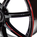GramLight 57Transcend Límite REV 19x8.5 +45 5-120 | Detalles en negro brillante y rojo (FK8 Civic Type R)