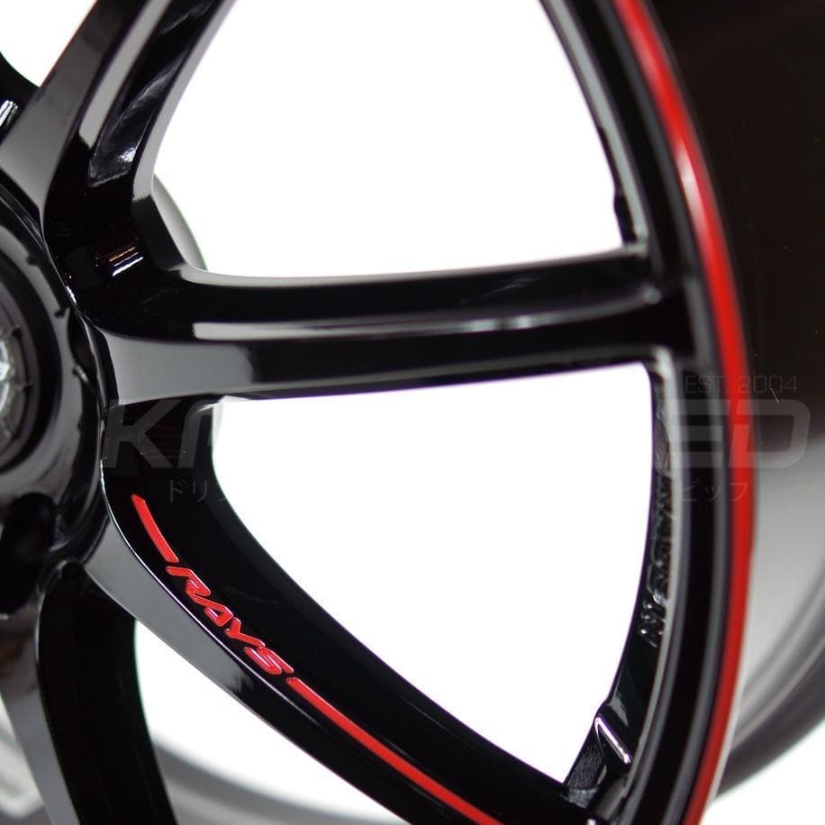 GramLight 57Transcend Límite REV 19x8.5 +45 5-120 | Detalles en negro brillante y rojo (FK8 Civic Type R)