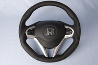 Lecce Round Black Leather with Silver Stitch Steering Wheel | 2011-2016 Honda CR-Z