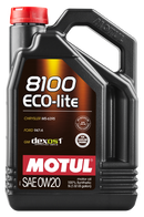 Motul 5L Synthetic Engine Oil 8100 0W20 ECO-LITE (Box of 4)