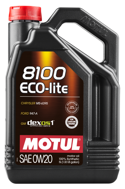 Motul 5L Synthetic Engine Oil 8100 0W20 ECO-LITE (Box of 4)