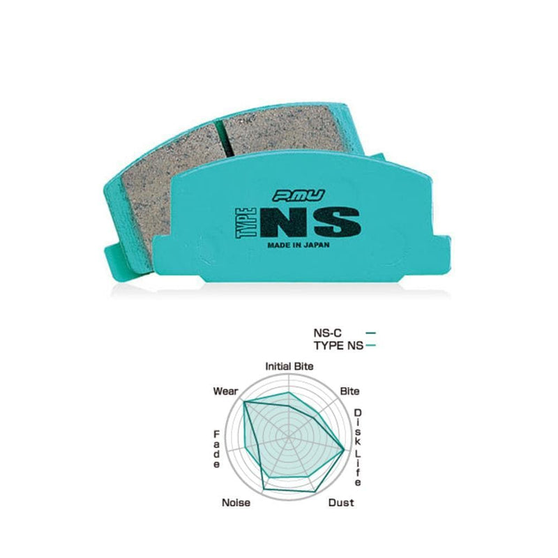 Project Mu Type NS Front Pads | Honda S2000, Civic Si (FG) & Acura RSX-S