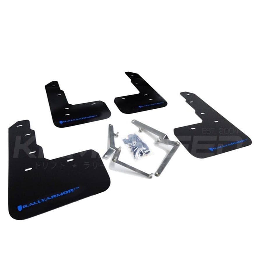 Rally Armor Black Mud Flaps Blue Logo for 2017+ Honda Civic Type R (MF47-UR-BLK/RD)