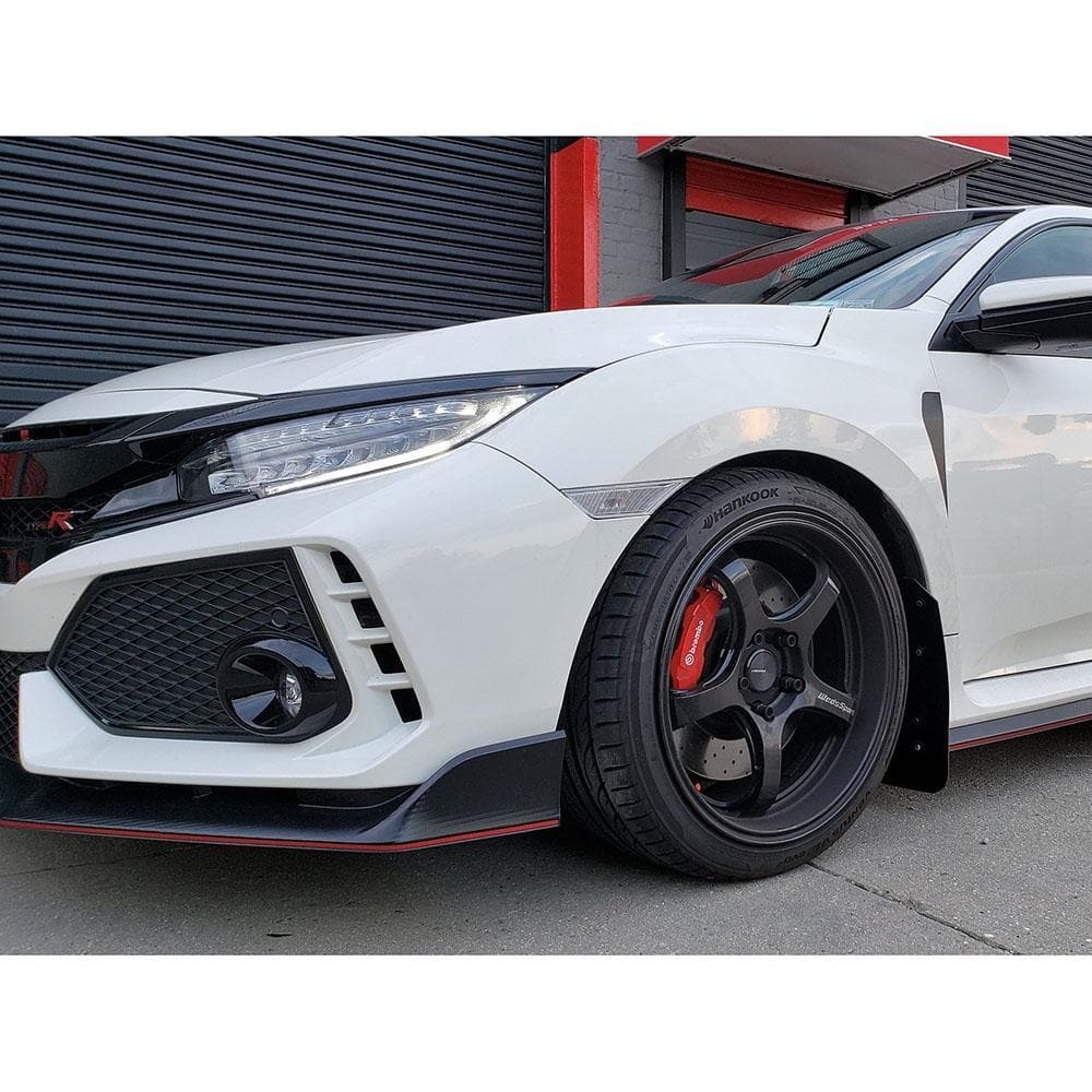 Rally Armor Black Mud Flaps Red Logo for 2017+ Honda Civic Type R (MF47-UR-BLK/RD)