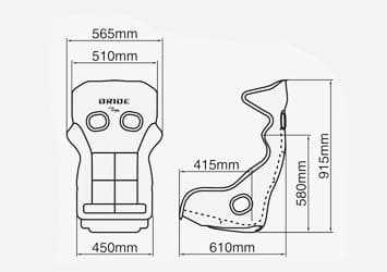 Bride Xero RS Gradation Logo Racing Bucket Asiento FRP *Aprobado por la FIA* (H01GSF)