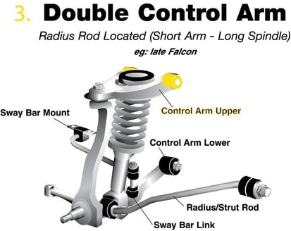 Buje interior superior del brazo de control de corrección de inclinación delantera Whiteline - Integra Type R 93-01 y Civic 88-96